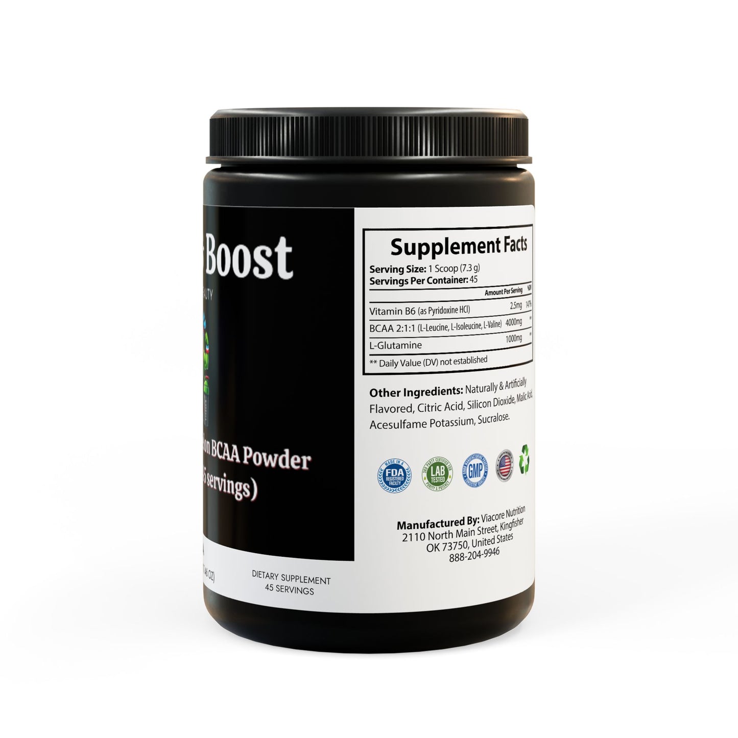 MuscleMend Watermelon BCAA Powder (325g, 11.46oz, 45 servings)