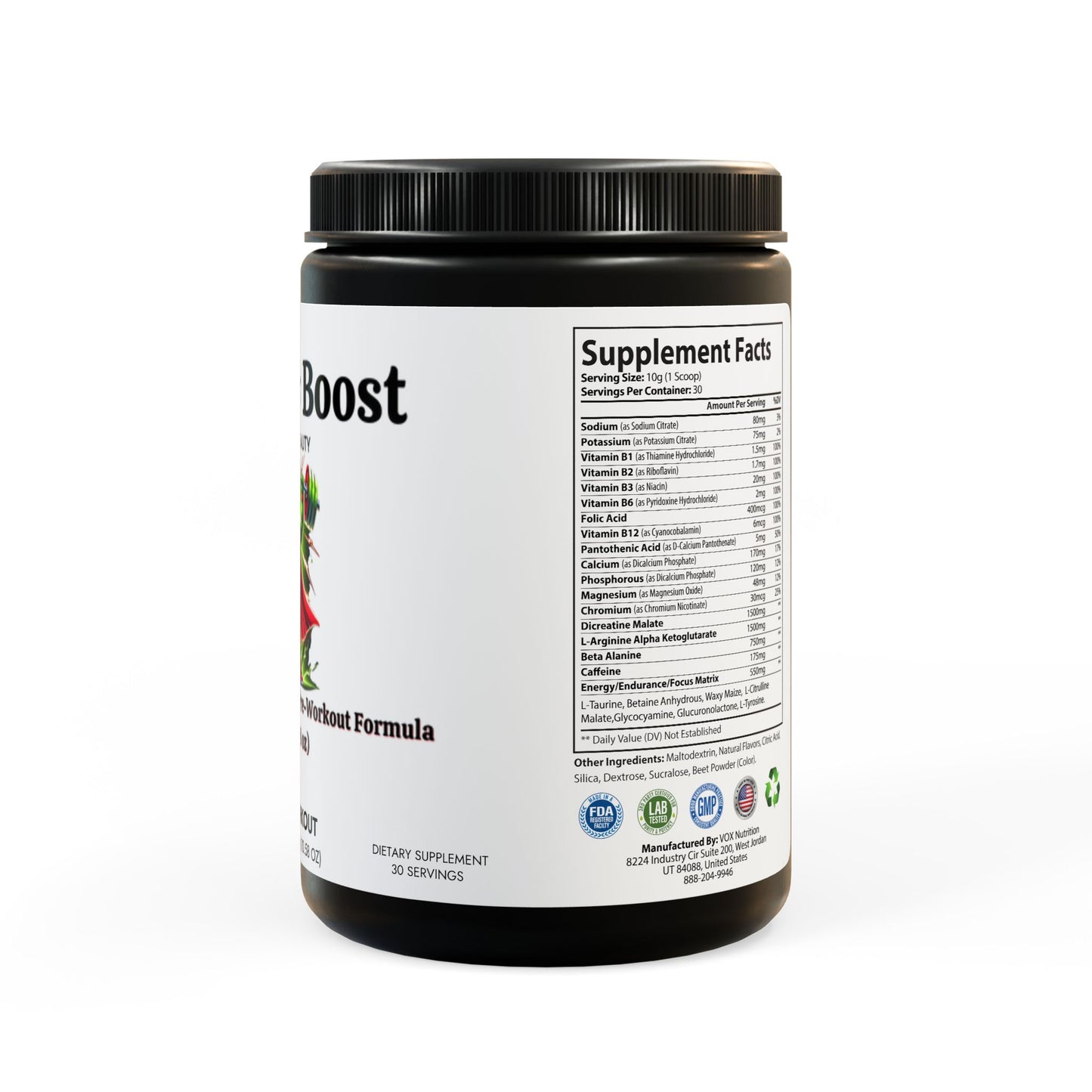 PowerSurge Watermelon Pre-Workout Formula (300g, 10.58oz)